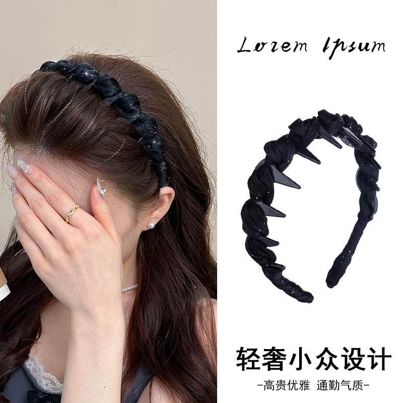 珠光网纱高颅顶发箍女款时尚头箍