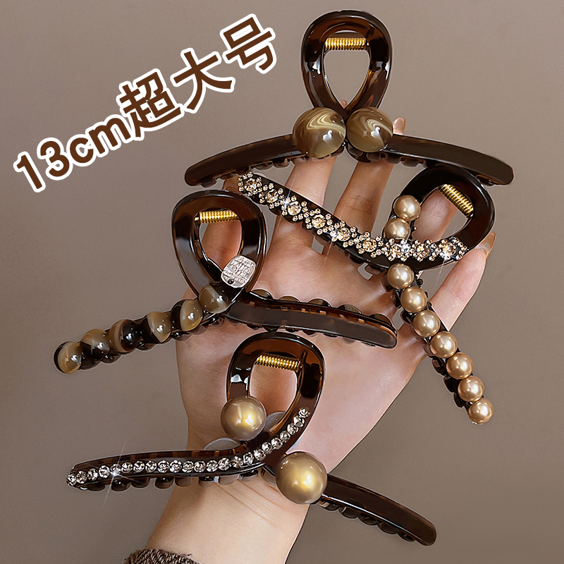 韩版珍珠闪钻抓夹2025新款