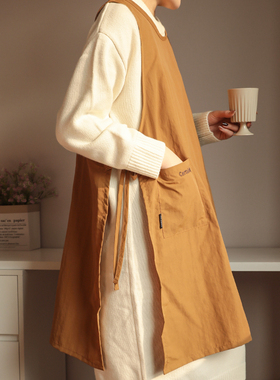 三木青禾日式围裙厨房家用防泼水油咖啡师餐饮高级感工作服定制男