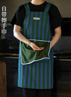 三木青禾可擦手围裙厨房家用2026新款女夏做饭防泼水高级感年轻款