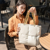 dint韩国2025新款 潮粗链条编织托特包大容量单肩手提法式 腋下包女