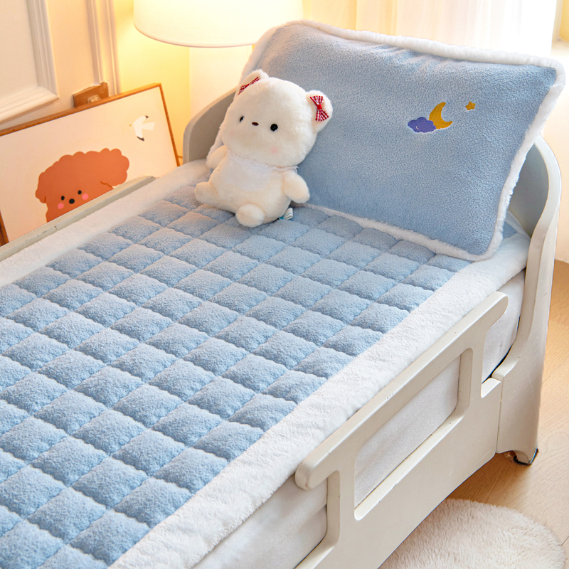 加厚牛奶绒床垫软垫儿童冬季加绒宿舍学生被褥铺底毛毯艾尼绒褥子