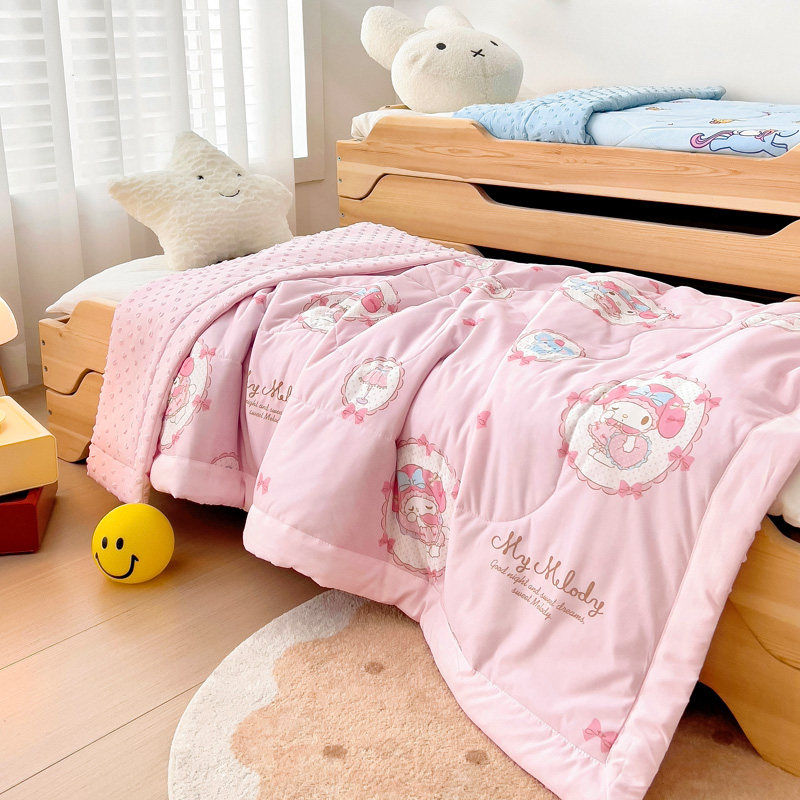 美乐蒂A类儿童凉感丝豆豆夏被可机洗空调被1.2米幼儿园冰丝夏凉被