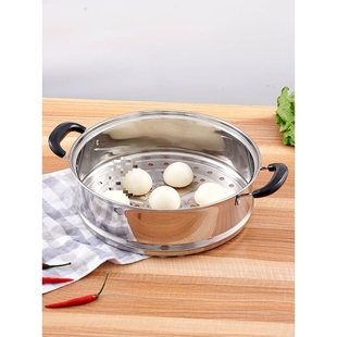 凹口蒸笼蒸格子口蒸屉不锈钢一体蒸笼汤锅炒锅蒸锅蒸笼通用加厚z^