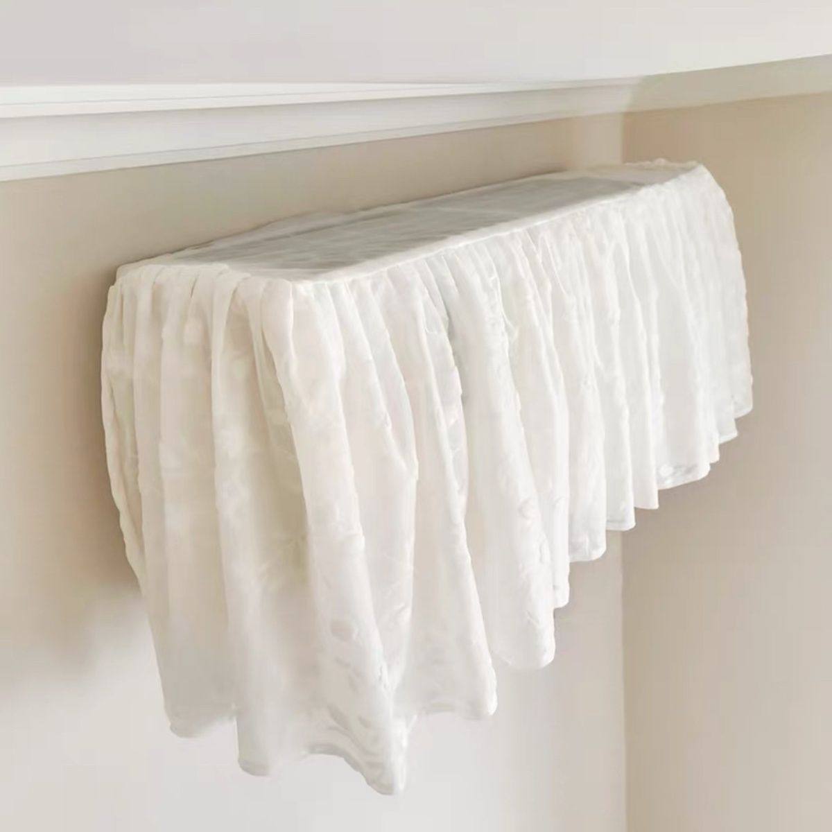 挂机空调防尘罩防直吹罩1.5P布艺卧室开机用套轻法式纱绣