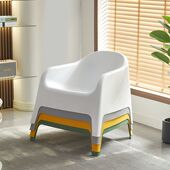 单人沙发椅创意休闲洽谈靠背椅家用阳台设计师扶手凳户外塑料椅子