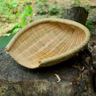 竹子簸箕家用皮筲箕筛编制品洗菜沥水篮编织制品代销一件代发