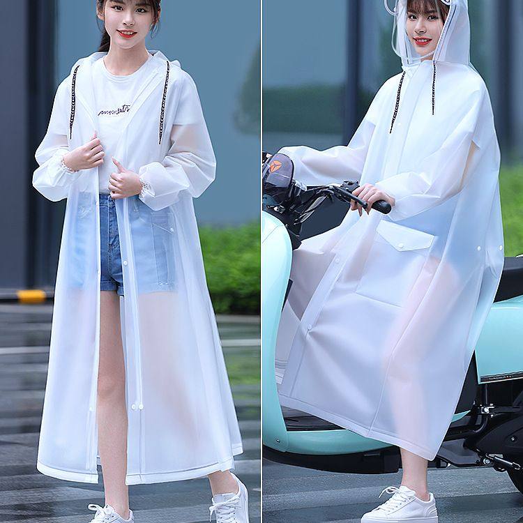 【】雨衣女长款全身防暴雨外穿电动车拉链透明成人雨披