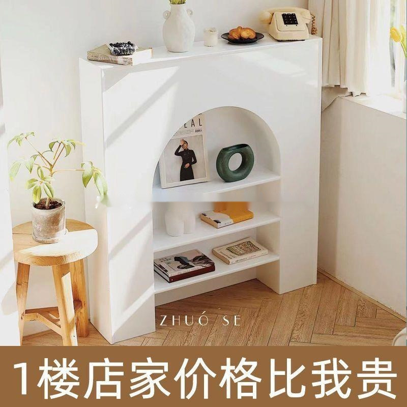 Y蜵3法式ins风客厅装饰柜仿真壁炉北欧白色展示玄关柜美式置物架