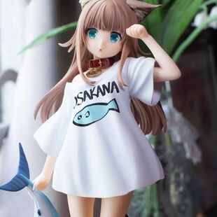 我家 早安 站姿黃豆粉美少女手辦 貓耳娘擺件模型 貓是可愛女孩