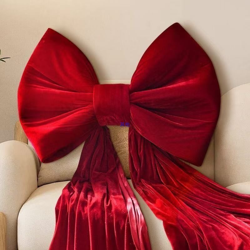 网红丝绒蝴蝶结装饰圣诞春节店铺商场布置结婚晨袍拍摄道具