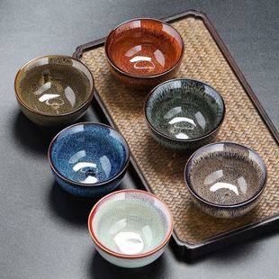 五大名窑茶具茶杯天目窑变建盏茶盏陶瓷碗杯主人杯品茗杯防烫