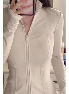 透气锦纶修身防晒衣女款2024新款冰丝大瑜伽防晒服chic早春外套