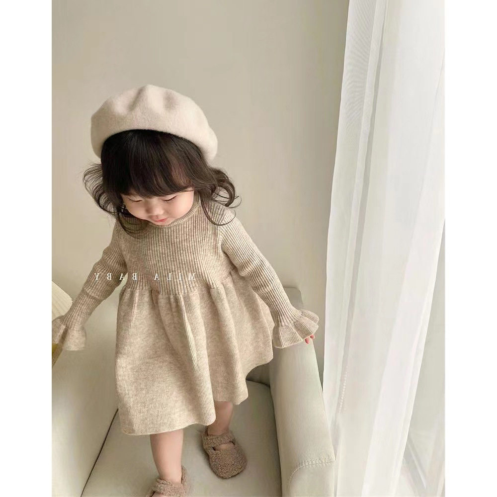儿童毛线裙子女童冬装新款针织长袖连衣裙韩版宝宝打底裙子