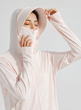 原纱冰丝防晒衣女可拆卸帽檐凉感防紫外线长袖户外骑行情侣防晒