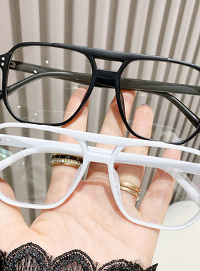韩版男女式眼镜架防蓝光眼镜框双梁大框方形素颜显瘦网红
