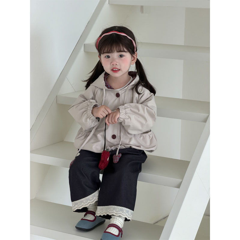 女童外套春季新款韩版格子米奇花苞外套婴幼儿可爱春秋外出服童装