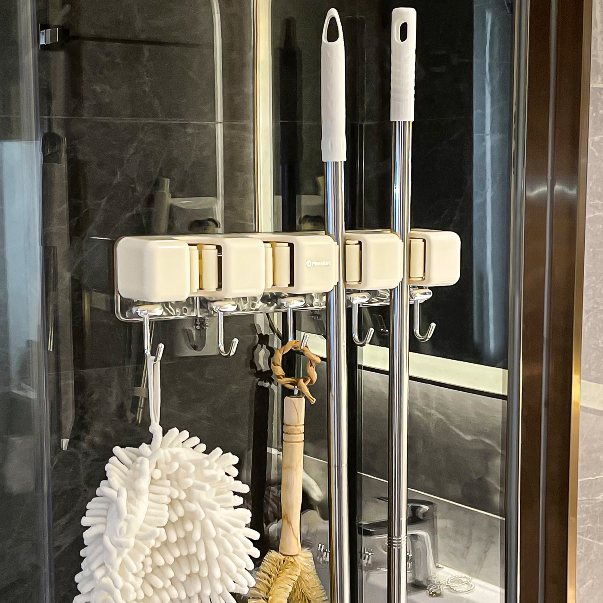 杜琥卫生间拖把壁挂夹免打孔