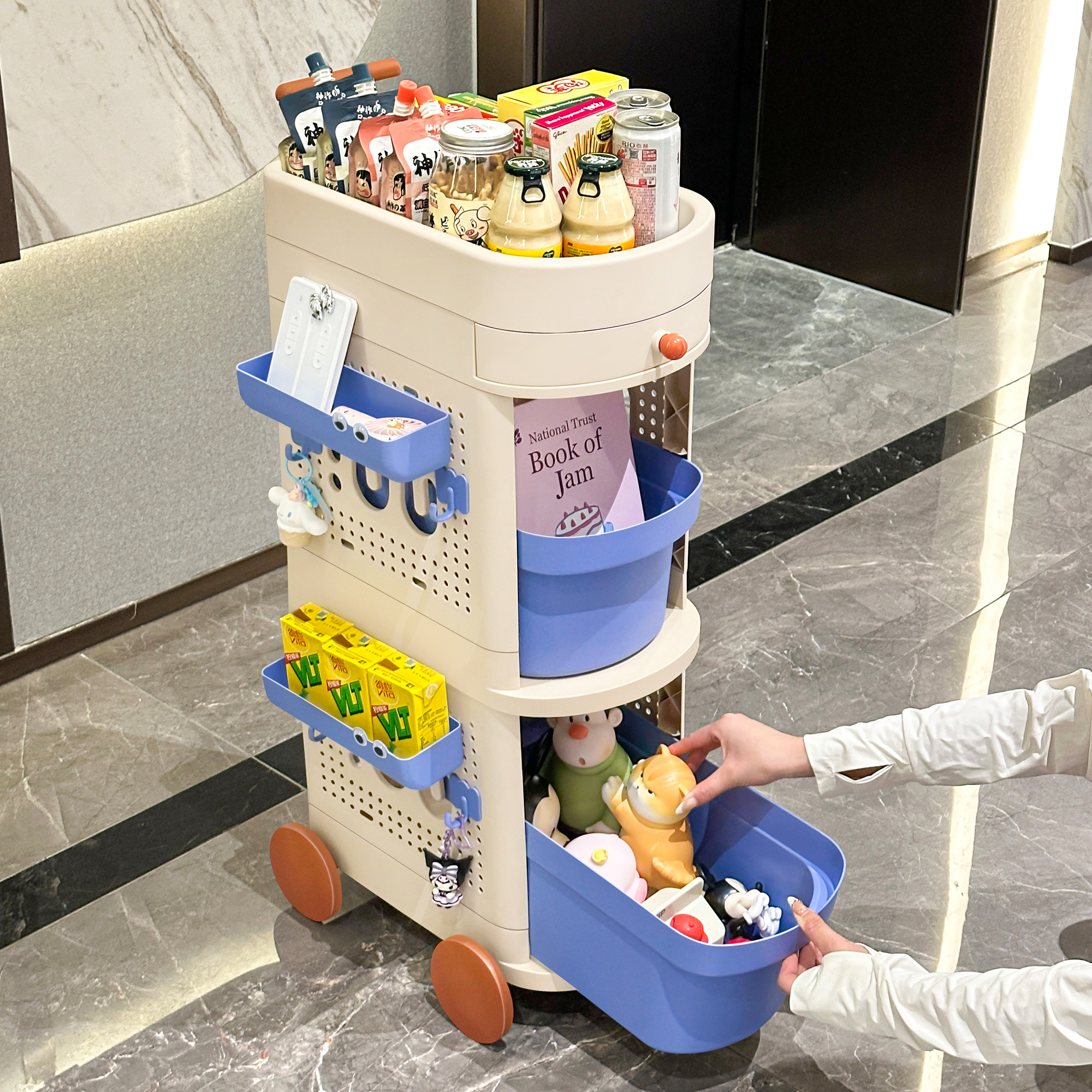 杜琥可移动多功能零食小推车