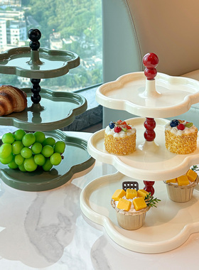 水果盘家用客厅高颜值精致下午茶零食点心托盘蛋糕甜品多层展示架