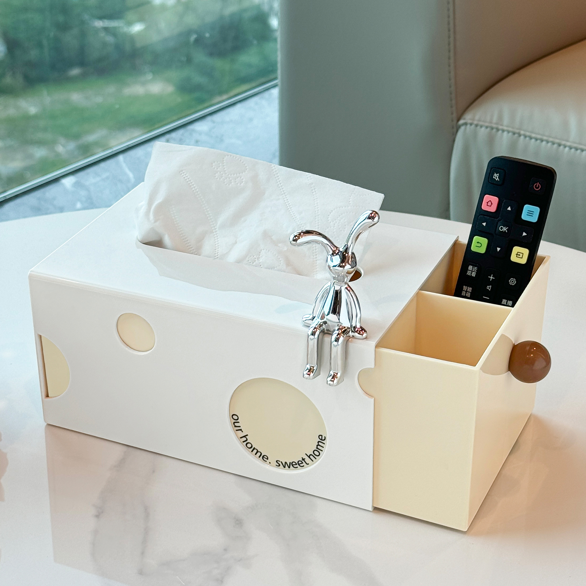 杜琥桌面纸巾盒遥控器收纳抽纸盒