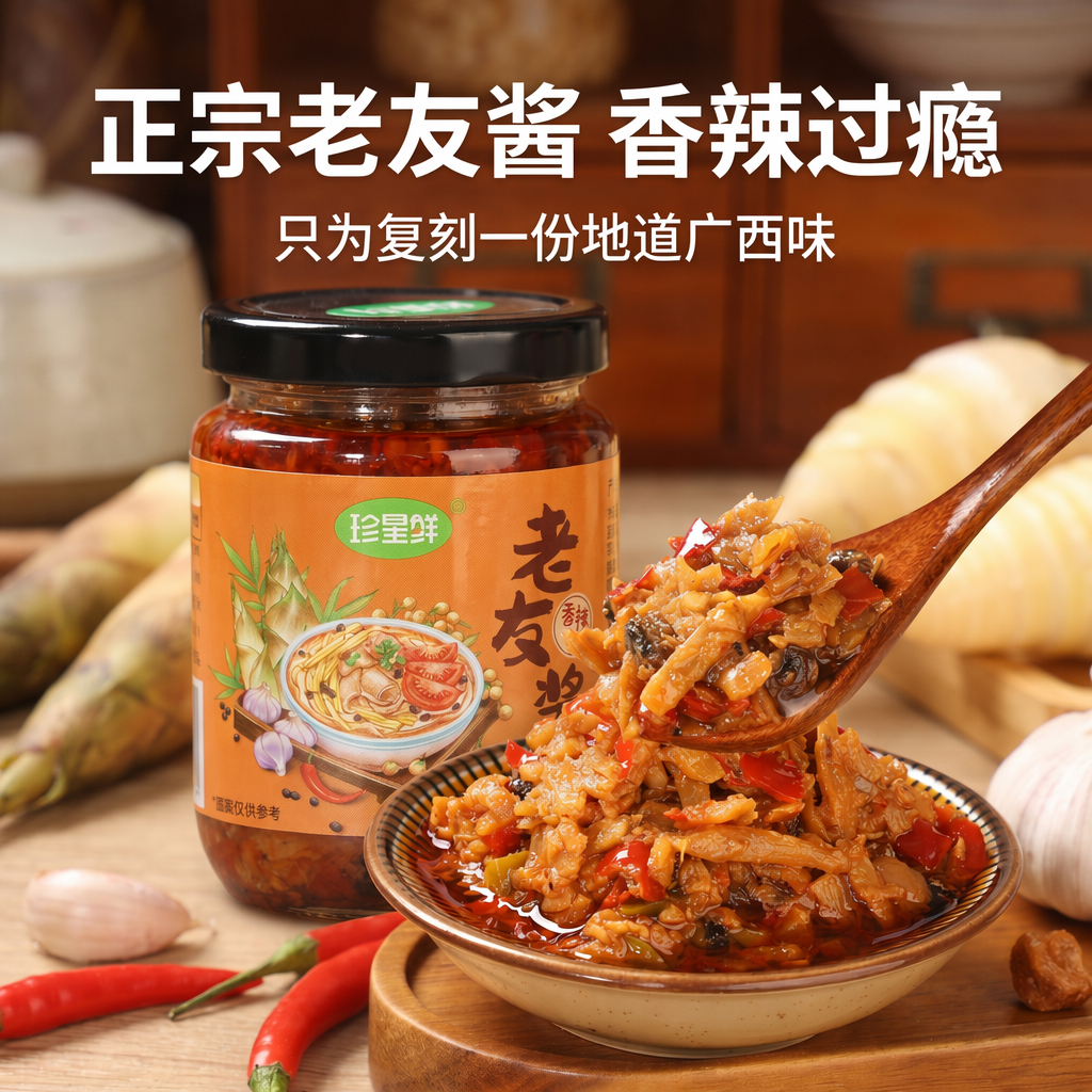 珍星鲜广西南宁老友酱官方旗舰店地道香辣老友粉老友鱼下饭特产