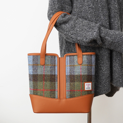 Harris tweed斜挎单肩硬挺立体质感棕色大容量托特包女高级感通勤