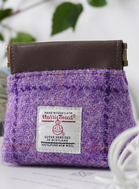 Harris tweed哈里斯粗花呢耳机包卡包零钱包女士2025新款迷你钱袋