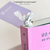 迷你版 比利时大耳朵萌兔合金文创立体书签 原创可爱创意生日礼物
