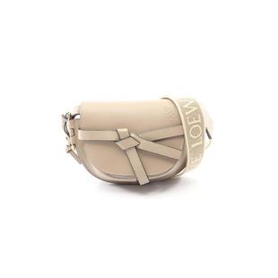 中古Loewe罗意威女包A级95新Gate马鞍包牛皮斜挎包浅褐色