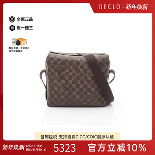 中古LV路易威登男包B级9新Shoulder 防水帆布斜挎包 bag肩包涂层