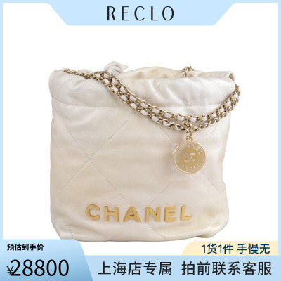 「95新」CHANEL香奈儿22垃圾袋珠光渐变牛皮迷你斜挎二手奢侈包包