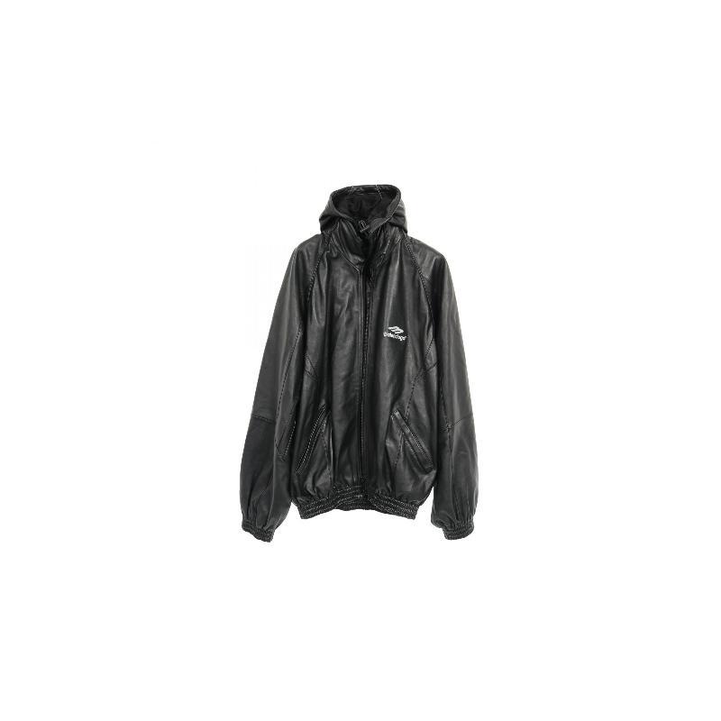 中古Balenciaga巴黎世家男B级9新Jacket夹克外套羊皮外套黑色