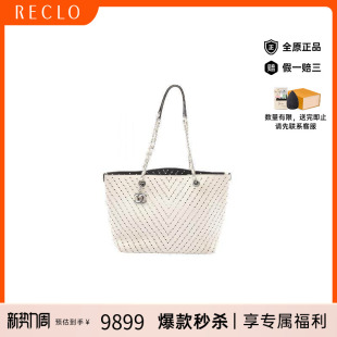 中古Chanel香奈儿女包B级9新tote bag托特包牛皮托特包浅褐色时尚