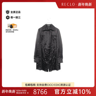 中古Chanel香奈儿女B级9新one piece连衣裙丝绸上衣黑色