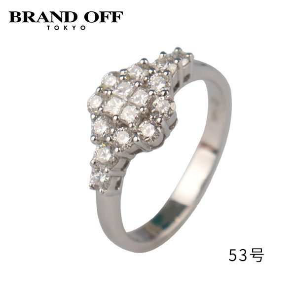 BRANDOFF花型钻石戒指14K白金