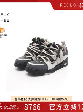 中古LV路易威登男A级95新sneakers运动鞋牛皮鞋绿色