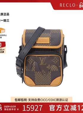 中古LV路易威登通用95新Squared Amazon亚马逊相机包棋盘格斜挎包