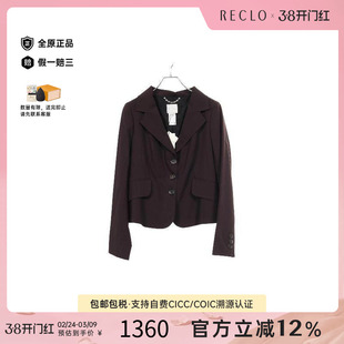 中古Celine赛琳女A级95新tailored jacket修身夹克羊毛外套红色