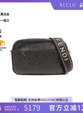 中古Fendi芬迪女包B级9新Camera Bag相机包牛皮斜挎包黑色