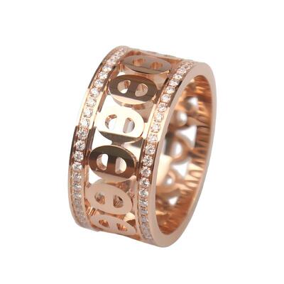 中古95「新」HERMES爱马仕CHAINE DIVINE RING750玫瑰金53号RECLO