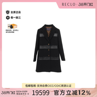中古LV路易威登女A级95新coat风衣外套羊毛外套黑色