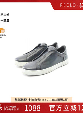 中古Tods托德斯男A级95新slip-ons无带(或无扣)便鞋牛皮鞋蓝色