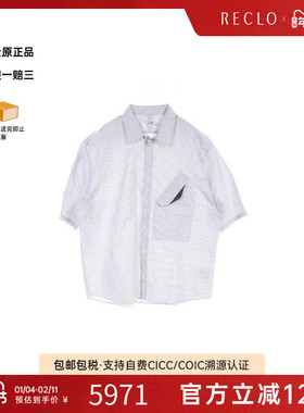 中古Hermes爱马仕男A级95新tops上衣棉上衣灰色个性百搭休闲RECLO