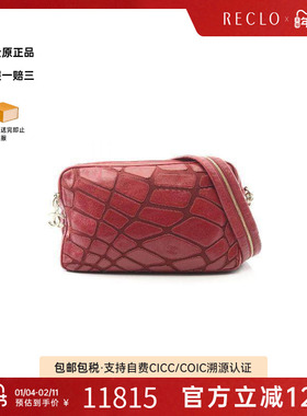 中古Chanel香奈儿女包B级9新coco mark双C标志羊皮斜挎包红色