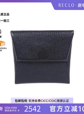 中古Hermes爱马仕女A级95新coin purse零钱包羊皮零钱包黑色秋冬