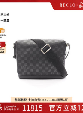 中古LV路易威登男包B级9新District PM涂层/防水帆布斜挎包黑色