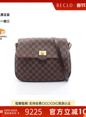 中古LV路易威登女包A级95新Buzas-Roseberry涂层/防水帆布斜挎包