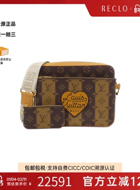 中古LV路易威登女包A级95新Messenger 2022SS老花斜挎包RECLO