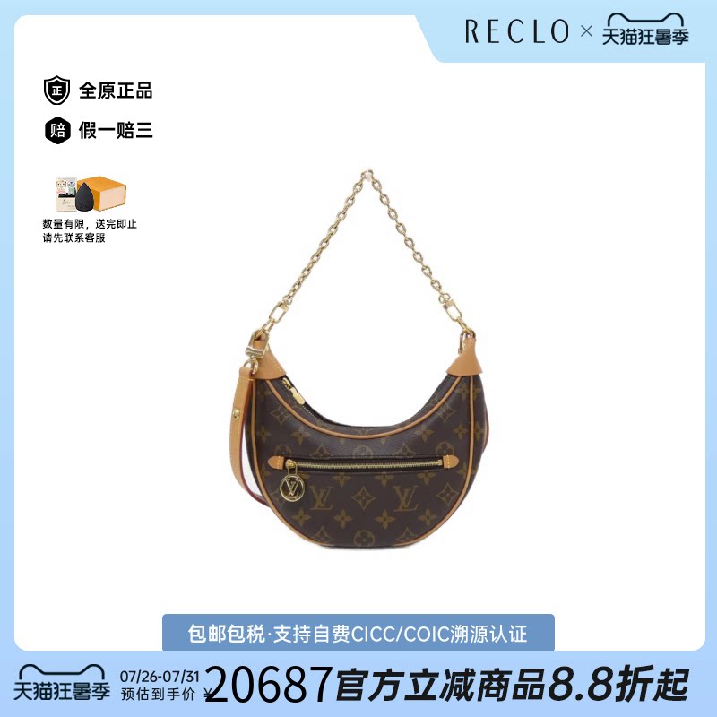中古LV路易威登女包A级95新 Loop Bag老花斜挎包经典BRANDOFF正品
